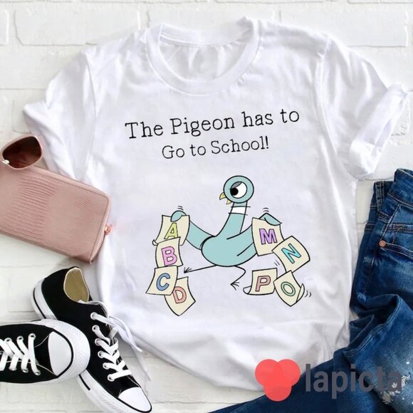 Tops - The Pigeon Has To Go To School Teacher T-Shirt
